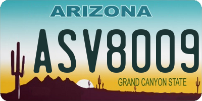 AZ license plate ASV8009