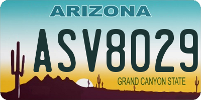 AZ license plate ASV8029