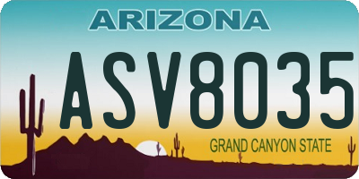 AZ license plate ASV8035