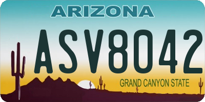 AZ license plate ASV8042