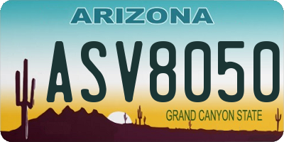 AZ license plate ASV8050