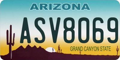AZ license plate ASV8069