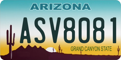 AZ license plate ASV8081