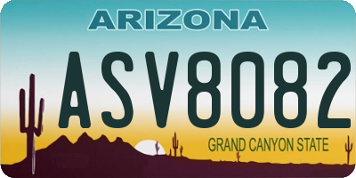 AZ license plate ASV8082
