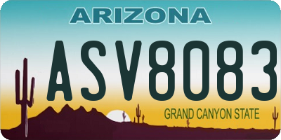 AZ license plate ASV8083
