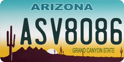 AZ license plate ASV8086