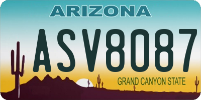 AZ license plate ASV8087