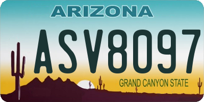 AZ license plate ASV8097