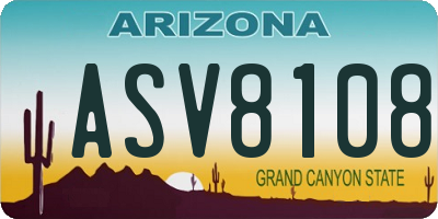 AZ license plate ASV8108