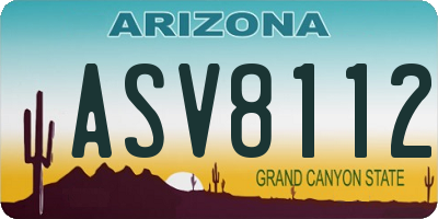 AZ license plate ASV8112