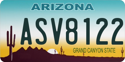 AZ license plate ASV8122
