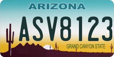 AZ license plate ASV8123