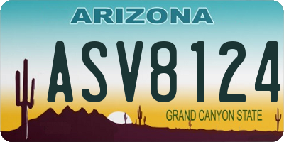 AZ license plate ASV8124