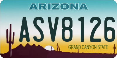 AZ license plate ASV8126