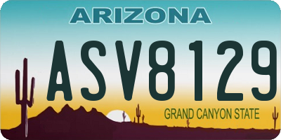 AZ license plate ASV8129