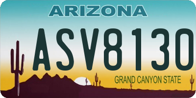 AZ license plate ASV8130