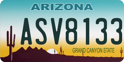 AZ license plate ASV8133