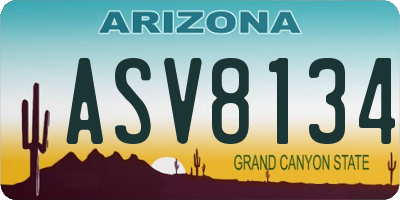 AZ license plate ASV8134