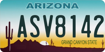 AZ license plate ASV8142