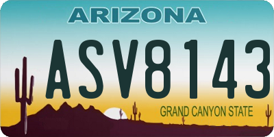 AZ license plate ASV8143