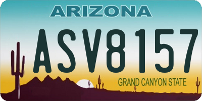 AZ license plate ASV8157