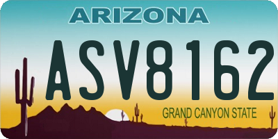 AZ license plate ASV8162