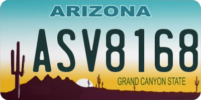 AZ license plate ASV8168