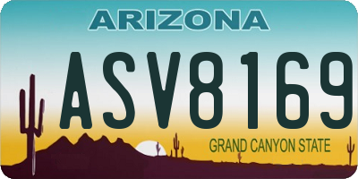 AZ license plate ASV8169