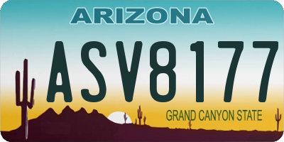 AZ license plate ASV8177
