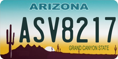 AZ license plate ASV8217