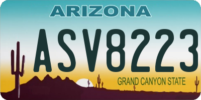 AZ license plate ASV8223