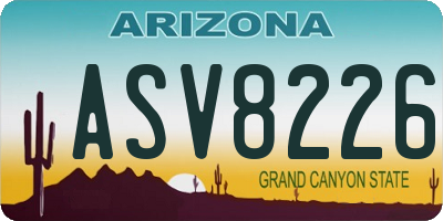 AZ license plate ASV8226