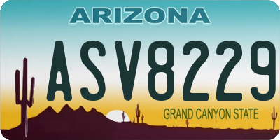 AZ license plate ASV8229