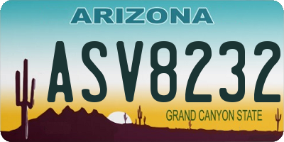 AZ license plate ASV8232