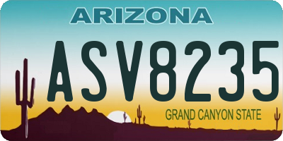 AZ license plate ASV8235
