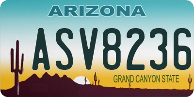 AZ license plate ASV8236