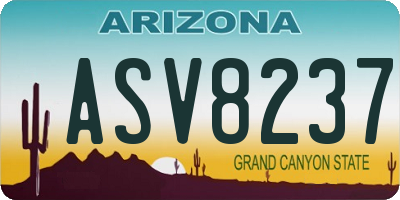 AZ license plate ASV8237