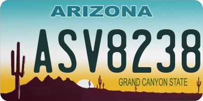 AZ license plate ASV8238