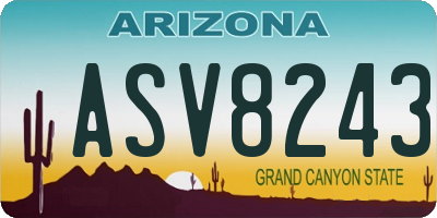 AZ license plate ASV8243