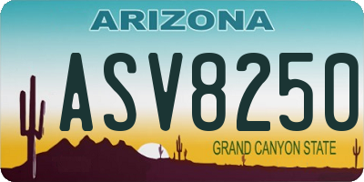 AZ license plate ASV8250