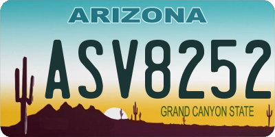 AZ license plate ASV8252