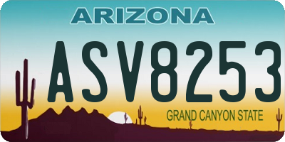 AZ license plate ASV8253