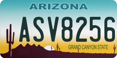 AZ license plate ASV8256