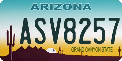 AZ license plate ASV8257