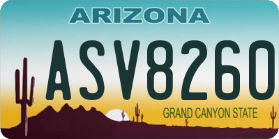 AZ license plate ASV8260