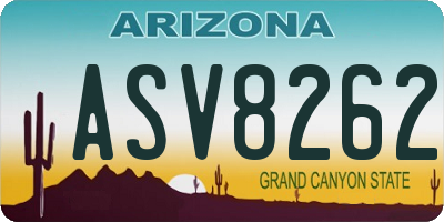 AZ license plate ASV8262