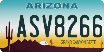 AZ license plate ASV8266