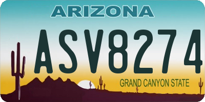 AZ license plate ASV8274