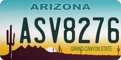 AZ license plate ASV8276
