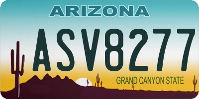 AZ license plate ASV8277